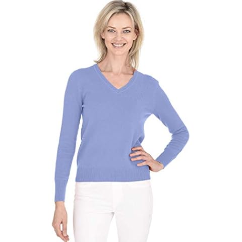 Cashmeren Women's Merino Wool V-Neck Sweater Cover