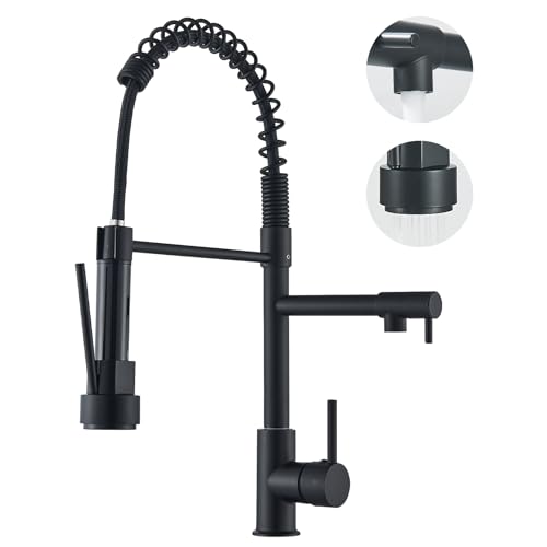 Rozin Black Kitchen Sink Tap with Pull Down Kitchen Faucet 3