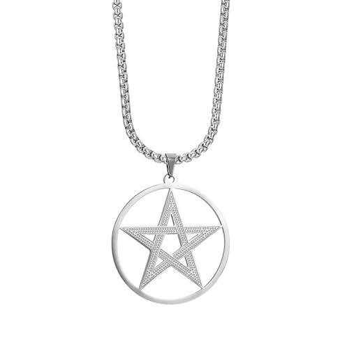 Collier Pentagramme Sorcellerie en Acier Inoxydable Durable TABOJS