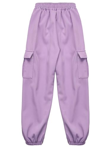 JEATHA Boys Girls Warm Fleece Sweatpants Elastic Waist Cargo Pants Pull On Trousers Winter Outdoor Snow Ski Wear4