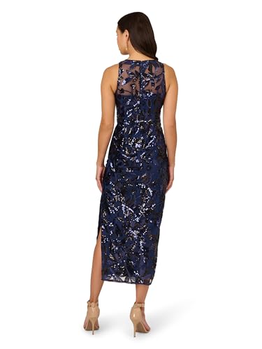 Adrianna Papell Women's Leaf Sequin Maxi Dress2