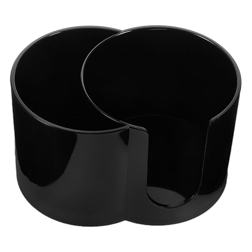 TOYANDONA Organizer Porta Bastoncini Di Cotone e Tamponi Di Cotone Rotondo 2 Scomparti Coperchio Nero Per Trucco Bagno Casa e Viaggio