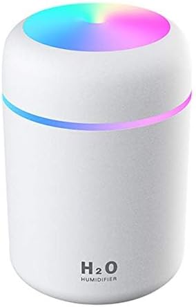 Difusor de aceite de aromaterapia eléctrico USB 2 en 1 humidificador de aire ultrasónico con luz colorida para oficina en casa y coche (blanco)