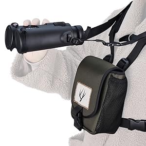 Celticbird Binocolo Harness, cinghie regolabili per binocolo e tasca con fibbia per binocolo e monoculare e adattatore per smartphone, accessori aggiuntivi, grigio. 1