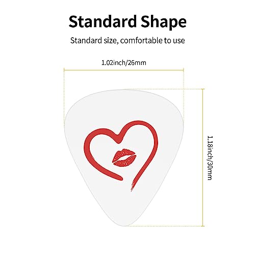 Lot de 12 médiators en forme de cœur dessiné dans un coffret pour ukulélé, guitare électrique, basse - Les Beatles, Paul McCartney, John Lennon, RIngo Starr, George Harrison Lot de 12 médiators en forme de cœur dessiné dans un coffret pour ukulélé, guitare électrique, basse – Image 5