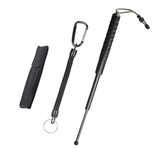 1 Bastón De Trekking Telescópico Y 1 Cordón Antipérdida, Accesorios para Caminatas Al Aire Libre, Equipo De Montañismo, Bastones De Trekking Ajustables, Bastones De Trekking Portátiles