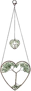 Healing Crystal Tree of Life Ornament Window Hanging Healing Crystal Pendant 7 Chakra Stones Meditation Ornaments Suncatcher Hanging Ornament Bedroom Office Outdoor Decor