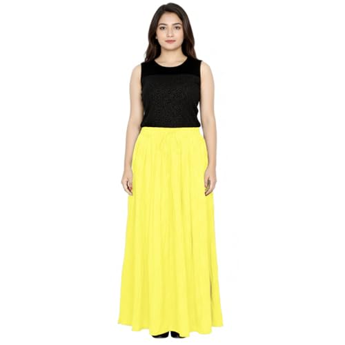 Image of Sttoffa Women Solid Color Maxi Plain Cotton Full Length White Skirt 40 inch Long Cotton Long Skirt