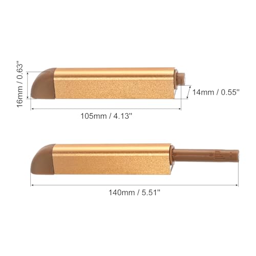 uxcell 2Pcs Push to Open Door Latch, Aluminum Alloy Magnetic Push Latches for Hidden Door Cabinets, RV Drawers, Kitchen Cupboard, Gold - Image 2