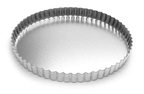 Fox Run Round Tartlet/Quiche Pan with Removable Bottom, Tin-Plated Steel, 9.5-Inch