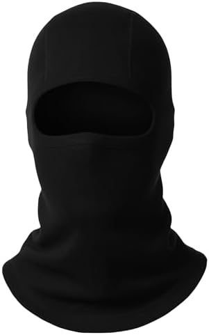 LEADHALO Merino Wool Balaclava Ski Masks for Men & Women – for Winter Snowboarding, Hunting & Running，Breathable Shiesty Mask Men, Thermal Windproof Motorcycle Face Mask Cold Weather Black