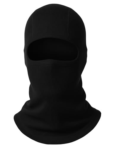 LEADHALO Merino Wool Balaclava Ski Masks for Men & Women for Winter Snowboarding Hunting & RunningBreathable Shiesty Mask Men Thermal Windproof Motorcycle Face Mask Cold Weather Black