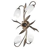 plafon forja leroy merlin Tamaño: 40 x 70 cm onli forjada plafón 4 luces de metal ventanas, marrón y blanco