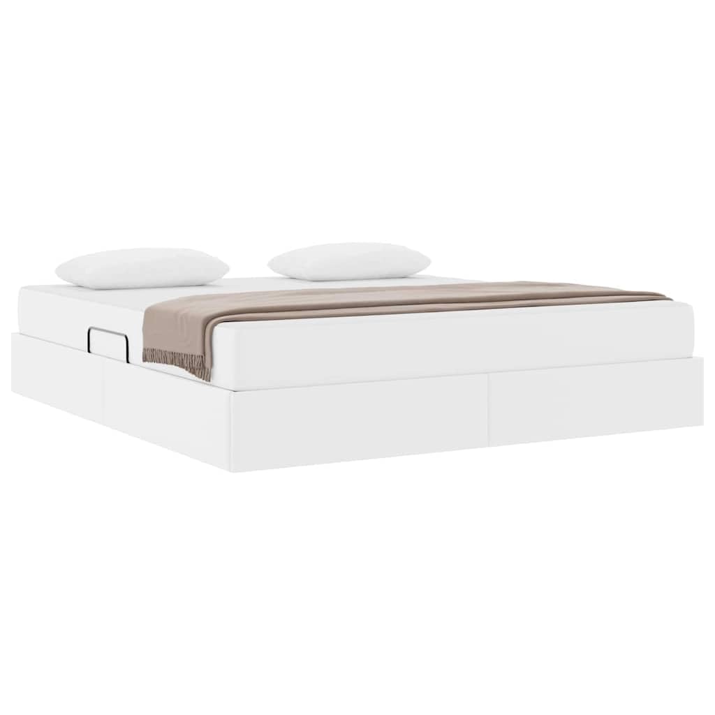 Cama somier Base lecho canapé con cabecero, Estructura Metal Cuero Artificial, colchón King 160 x 200 cm, almacenaje abatible elevable para Dormitorio Adulto 2 Personas y Ahorro Espacio