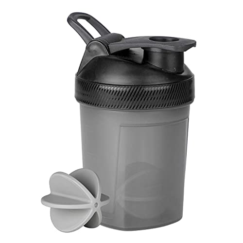 Image of Protein Mini Gym Shaker| Bottle 300ML with Blender Ball (Black) polypropylene
