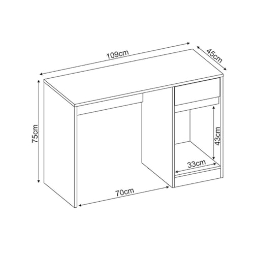 Escrivaninha 1 Porta 1 Gaveta Office Morada Demóbile Branca