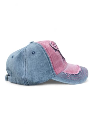 Image of Premium Vintage Denim Baseball Cap for Men & Women | Retro Chicago Bull Skull Design | Washed Distressed Streetwear Hat