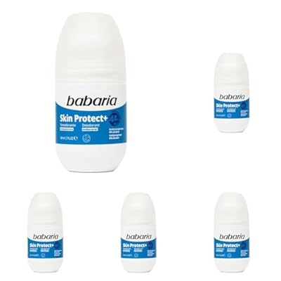 Babaria - Desodorante rollon Skin Protect+ -0% alcohol - Antitranspirante - 50 ml  Paquete de 5 
