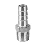 ★ Verpackung: 1 Stück JUN-H 1/2 12mm Barb Hose Cola de Manguera de Rosca Macho Tail Connector Boquilla de Manguera de Acero Inoxidable 304 de Alta Calidad para Manguera de Agua o Adaptador para Conexión de Manguera.