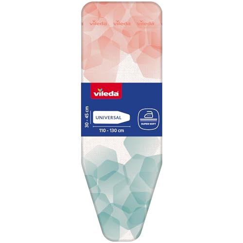 Vileda Funda para Tabla de Planchar Comfort Plus, Tamaño Universal, Más Larga como Nueva, Ajustable a Tablas de 30 x 45cm de Ancho; 110-130cm de Largo, Fácil de Instalar