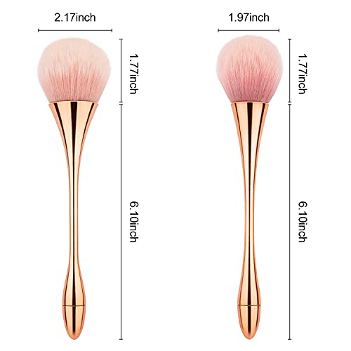 Beature 2 Pieces Large Mineral Powder Brushes, Soft Fluffy Makeup Brushes For Foundation, Blush And Highlighter, Professional Makeup Set For Blending, Buffing, Contour Formation (Rose Gold) #TOP1