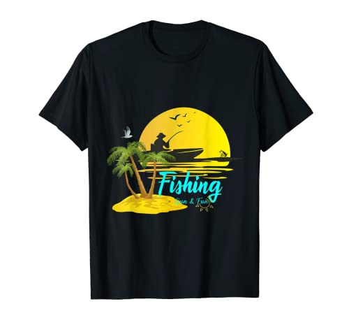 Pesca Sol y Diversión Cool Fishing Gráfico Camiseta
