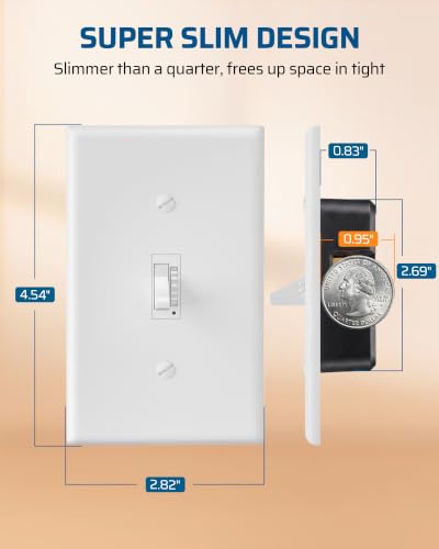 DEWENWILS 2 Pack Toggle Dimmer Light Switch, Single Pole/3-Way - image 9