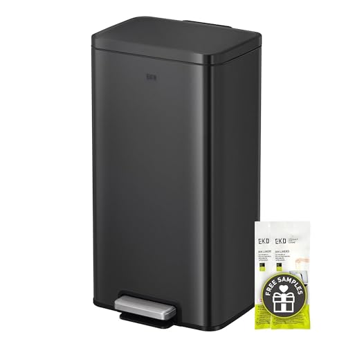 EKO Pattumiera Cucina Madison 30L con Pedale | Acciaio Inox Antimpronta | Coperchio Silenzioso | Design Elegante Bagno
