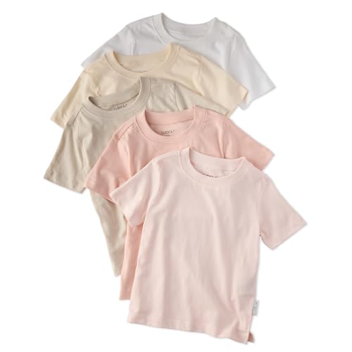 Image of Butterblu Taylor 5-Pack Toddler Short Sleeve T-Shirts 100% Organic Cotton for Toddler Boys and Girls​