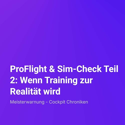 ProFlight & Sim-Check Teil 2: Wenn Training zur Realit&auml;t wird