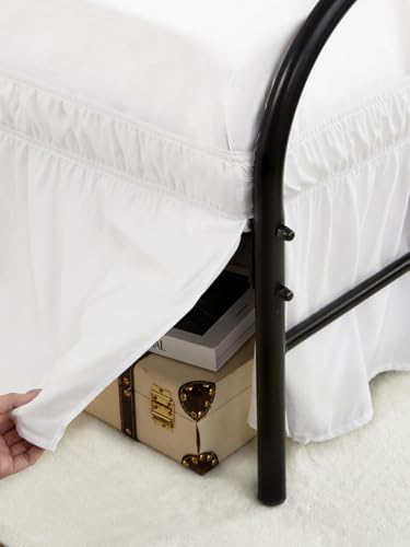RIMELA Twin Bed Skirt, 15" Drop, Elastic, Dust Ruffle