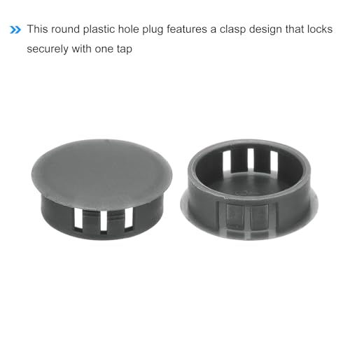 Image of MECCANIXITY 64PCS 32mm(1 1 /4 inch) Dark Grey Plastic Hole Plugs, Flush Type Panel Hole Plugs Insert End Caps for Locking Hole Tubes Furniture Cabinet