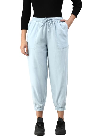 de moza Women Jogger Woven Bottom Solid Cotton-picture-29