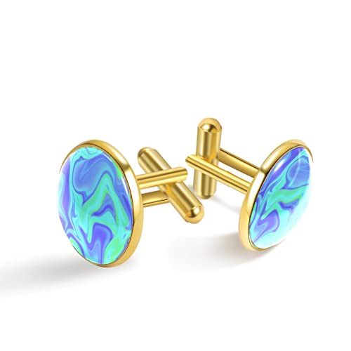 Micro-ondes Casserole Spatule Ustensiles de cuisine Boutons de manchette classiques en acier inoxydable pour hommes, boutons de manchette de chemise bijoux cadeaux de mariage d'affaires, doré