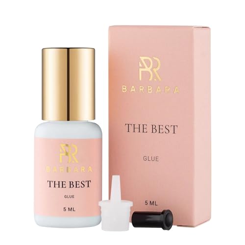Colla Extension Ciglia BARBARA The Best 5ML | Durata Eccezionale fino a 8 Sett | Adesione Immediata in 0,5 sec | Offre Flessibilità e Comfort | Fumi Minimi | per Volume e Mega- Volume