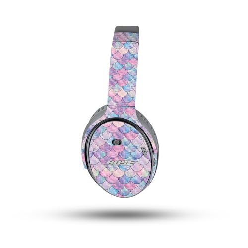Image of MightySkins Carbon Fiber Skin Compatible with Bose QuietComfort 35 II Headphones - Mermaid Scales | Protective, Durable Textured Carbon Fiber Finish | Easy to Apply