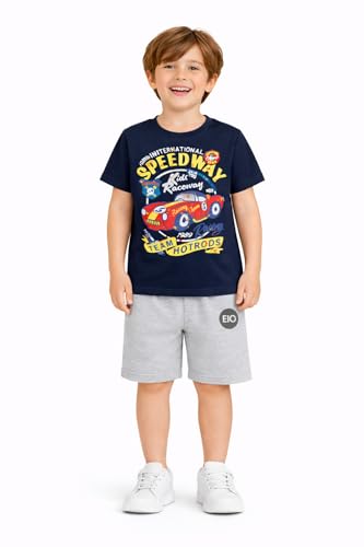 Image of EIO Boys Cotton Printed Dress Clothing Set Combo with Tshirts & Shorts-Pack 3