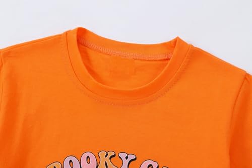 Toddler Baby Girl Halloween Shirt Cute Ghost Pumpkin T-Shirt for Kids Short Sleeve Tee Fall Tops2