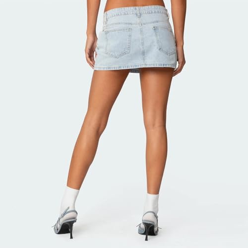Women Low Rise Denim Mini Skirt Summer Y2K Short Jean Skirts Casual Zip Fly Slim Fit Pencil Skirt with Pockets2