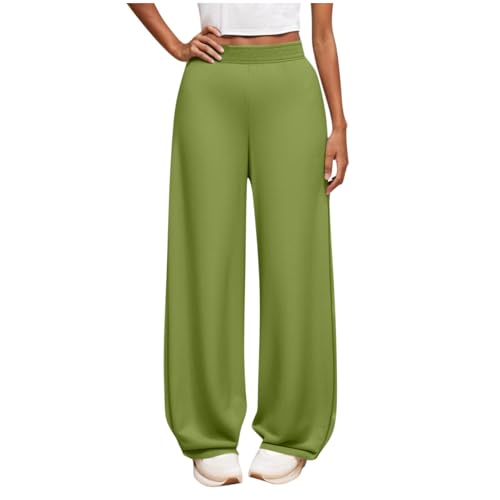 Dmmtot Pantalones deportivos para niñas y niños, adolescentes, casuales, de pierna ancha, pantalones de chándal fruncidos de cintura alta, ligeros, elásticos, lisos, ajuste holgado, cómodos, para