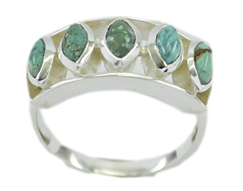 Bague en argent sterling 925 multi-pierres avec turquoise véritable élégante RIYO Frei