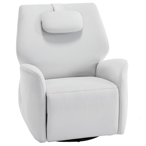 PELUMY Power Swivel Rocker Recliner Chair, Electric Rocking Recliner for Adults with USB Ports, Nursery Rocker Glider, Small Space Recliners, Living Room Swivel Reclining Chair – Beige