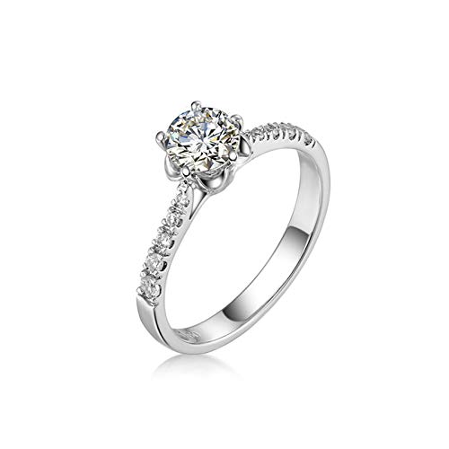 Bague de mariage argent et zircone au quotidien pour femme élégante