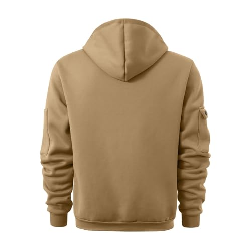 Fall Winter Quarter Zip Hoodie Men Pullover Tactical Sweatshirt Vintage Long Sleeve Casual Hoodies with Pockets
