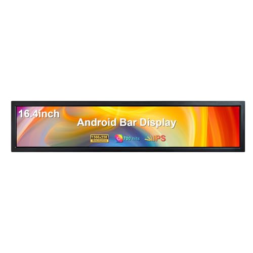 Image of VSDISPLAY 16.4'' 1366x238 Android LCD Monitor Stretched Bar Display | Metal Case.High Brightness 700 Nits, for Digital Signage /Info /Advertising Display