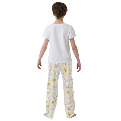 ZZXXB Hen Chicken Boys Long Pants Soft Trousers Elastic Waist Kids Lounge Bottoms with Pockets S-XL3