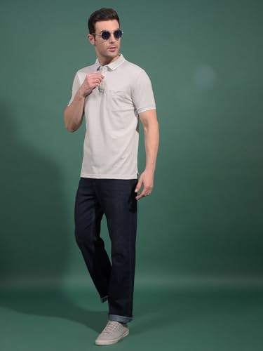 Image of Crimsoune Club Men's Grey Polo Neck T-Shirt