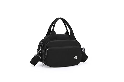 HillDog Nylon Multi-Layer Crossbody Bag for Women, Lightweight Cute Square Bag