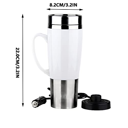 Tetera eléctrica portátil para auto 12V 450ml acero inoxidable miniatura 6