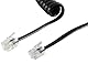 1aTTack.de 1x 10m - Telefonkabel RJ10 Stecker Hörer Spiralkabel Telefonhörerkabel Telefonstecker RJ10 Kabel Festnetztelefon Telefonhörer Telefon Kabel schwarz